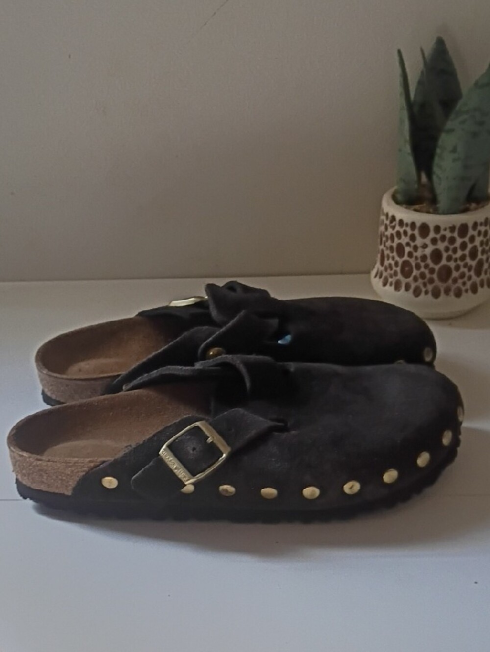 Birkenstock Boston leather Clog in Dark Brown size 38 ladies 7 mens 5